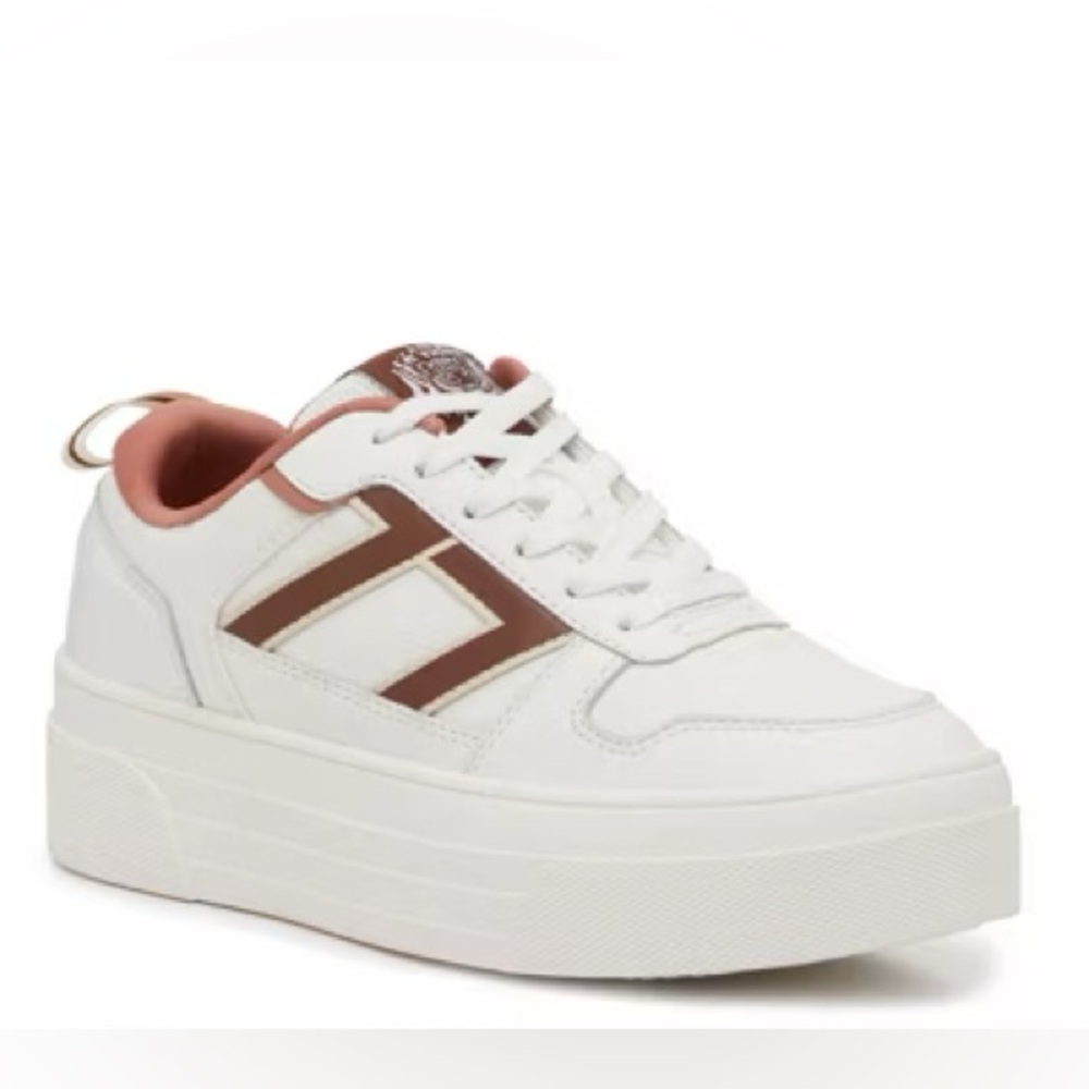 Le Tigre White and Brown Platform Sneakers